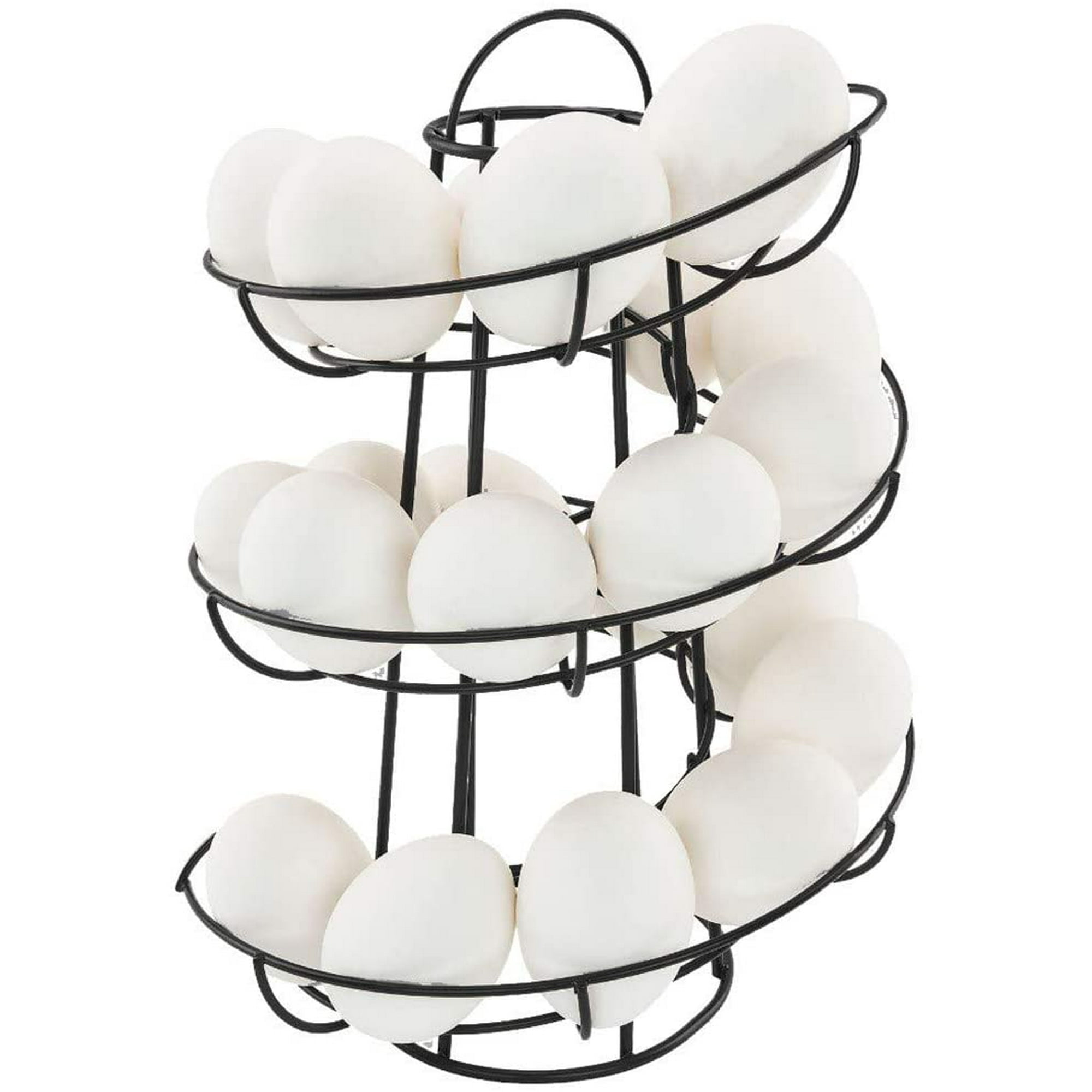 rangement en fil métallique stockage polyvalent rack moyen Flexzion Panier à oeuf distributeur oeuf spiral Argent